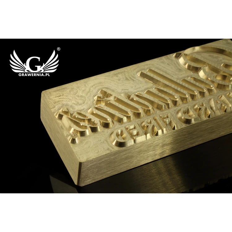 Stempel do wyciskania logotypu na gorąco i zimno - wymiary matrycy: 72x29,8mm - CNC
