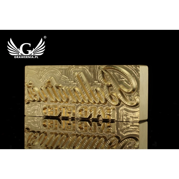 Stempel do wyciskania logotypu na gorąco i zimno - wymiary matrycy: 72x29,8mm - CNC