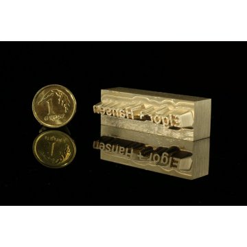 Stempel do wyciskania logotypu na gorąco i zimno - wymiary matrycy: 41x13mm - CNC 