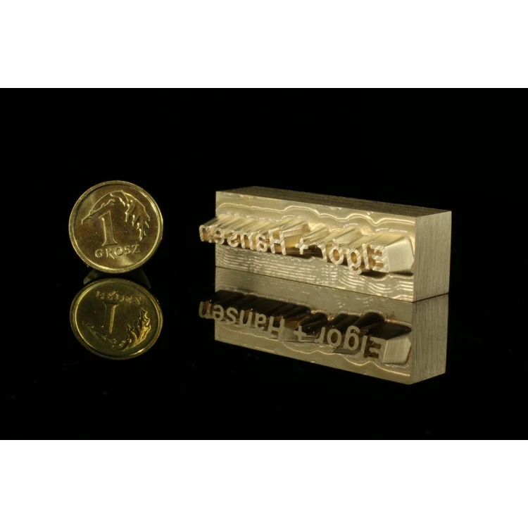 Stempel do wyciskania logotypu na gorąco i zimno - wymiary matrycy: 41x13mm - CNC 