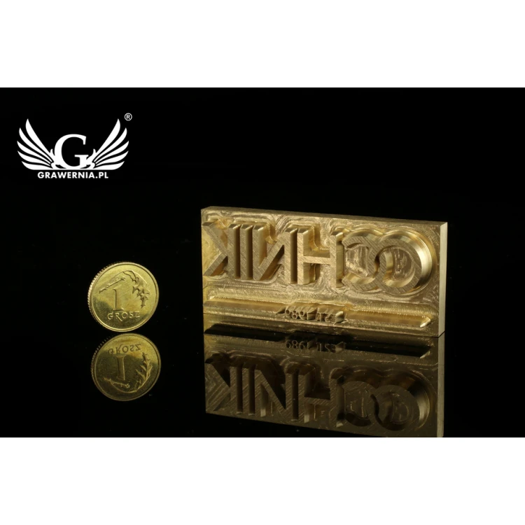 Stempel do wyciskania logotypu na gorąco i zimno - wymiary matrycy: 55x24mm - CNC