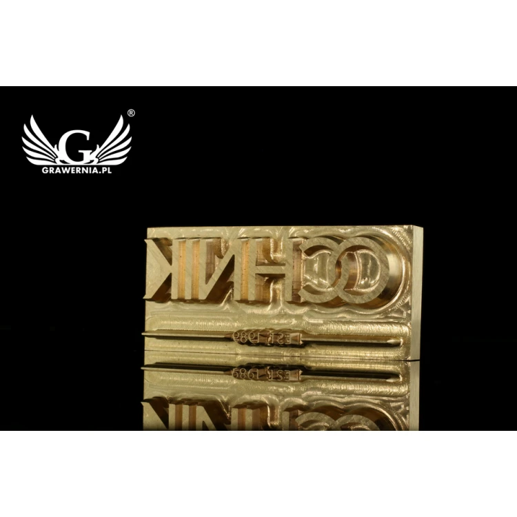 Stempel do wyciskania logotypu na gorąco i zimno - wymiary matrycy: 55x24mm - CNC