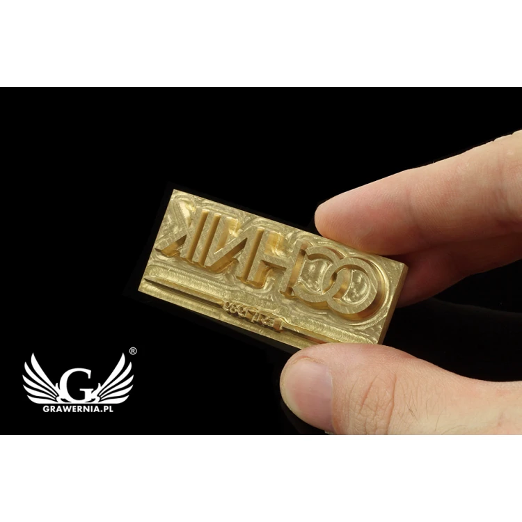 Stempel do wyciskania logotypu na gorąco i zimno - wymiary matrycy: 55x24mm - CNC