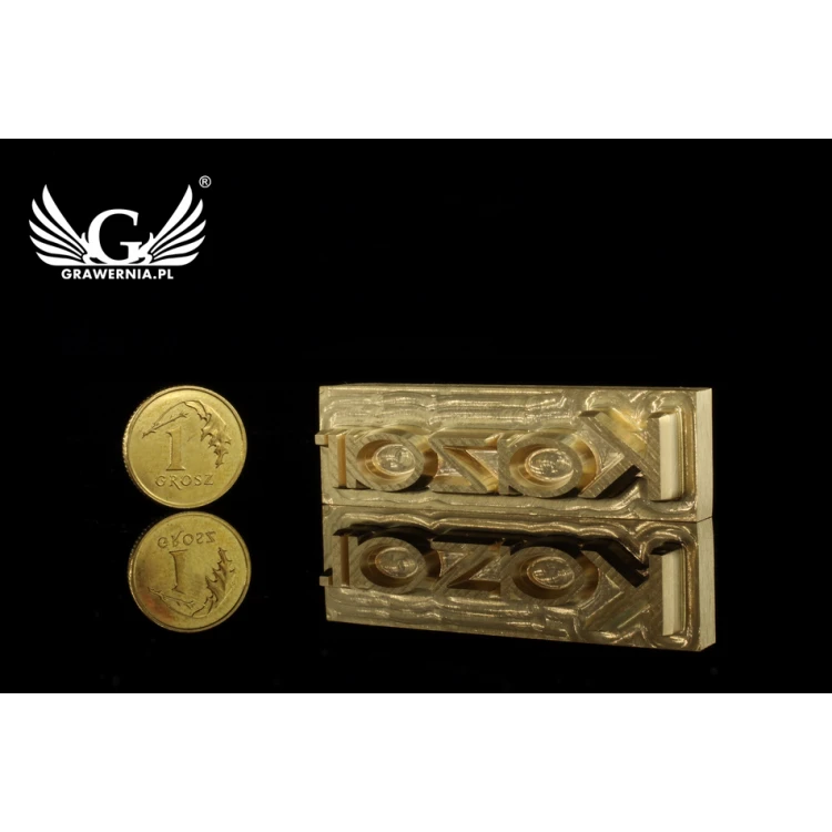 Stempel do wyciskania logotypu na gorąco i zimno - wymiary matrycy: 50x15mm - CNC