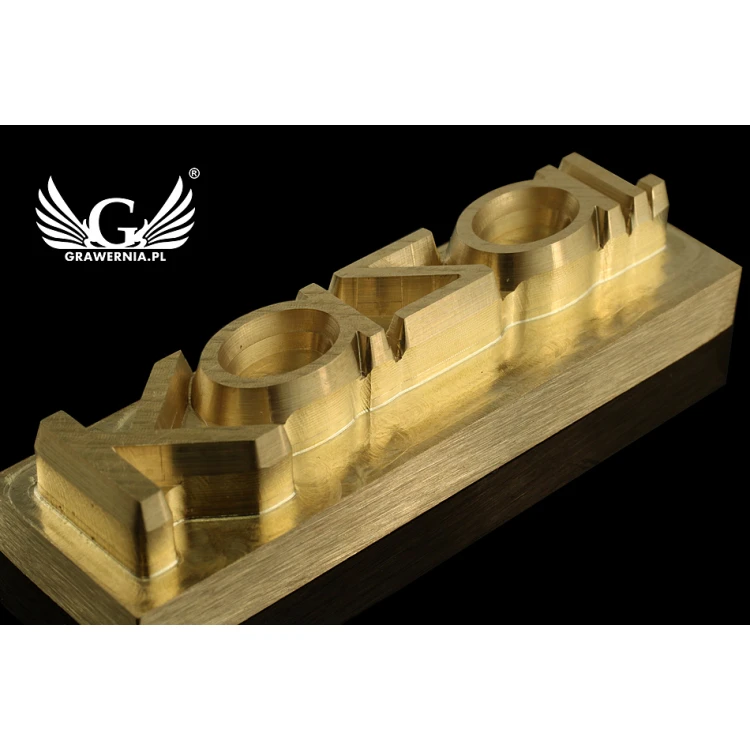 Stempel do wyciskania logotypu na gorąco i zimno - wymiary matrycy: 50x15mm - CNC