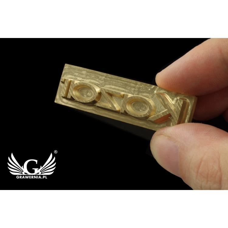 Stempel do wyciskania logotypu na gorąco i zimno - wymiary matrycy: 50x15mm - CNC