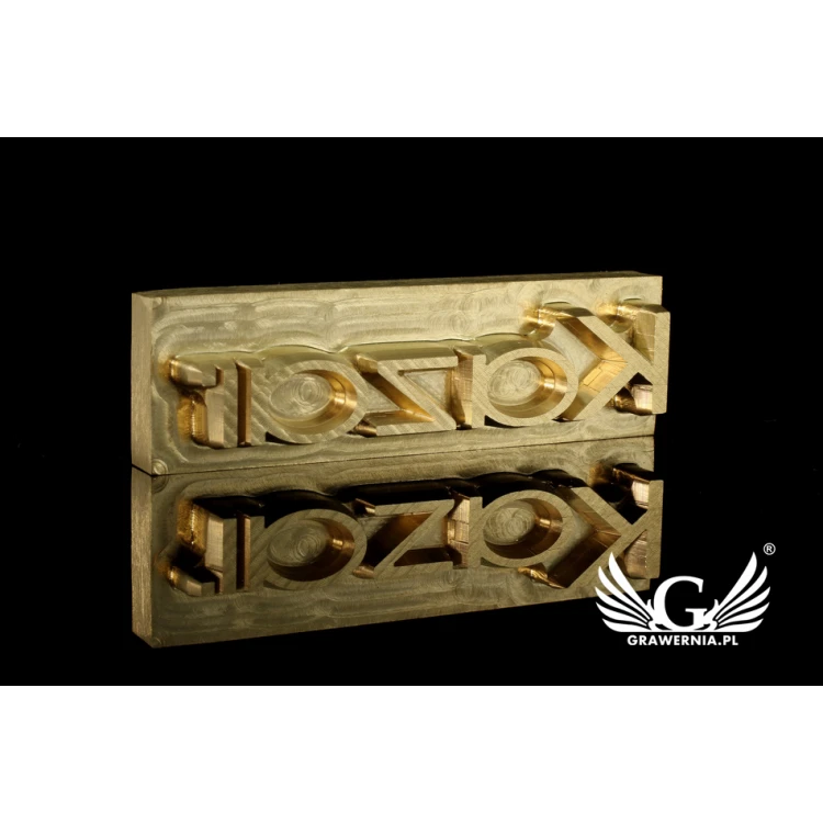 Stempel do wyciskania logotypu na gorąco i zimno - wymiary matrycy: 50x15mm - CNC