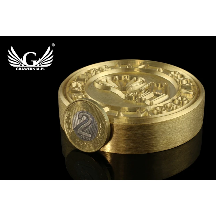Stempel do wyciskania logotypu na gorąco i zimno - średnica matrycy: 63mm -  CNC 