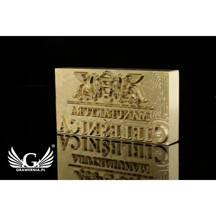 Stempel do wyciskania logotypu na gorąco i zimno - wymiary matrycy: 83x43mm - CNC 