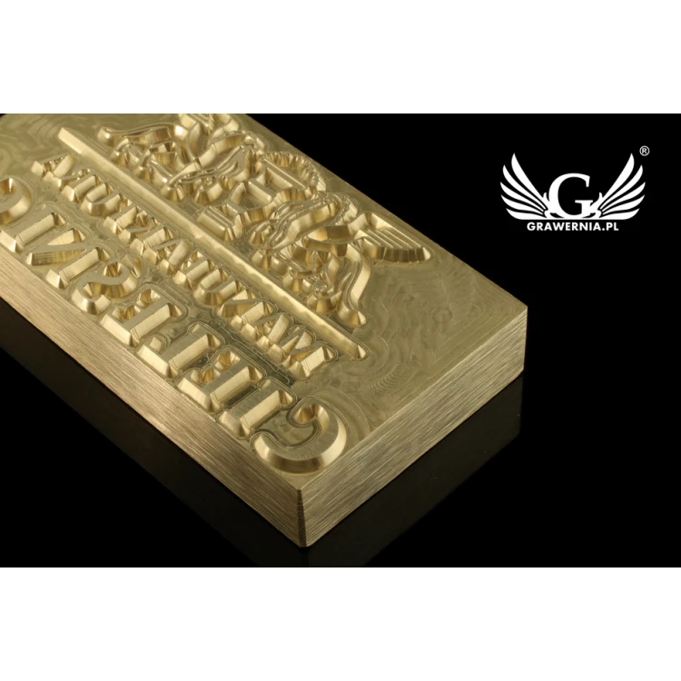 Stempel do wyciskania logotypu na gorąco i zimno - wymiary matrycy: 83x43mm - CNC 