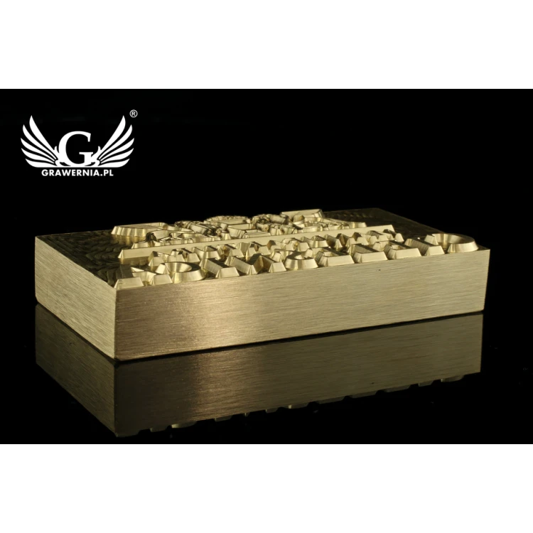 Stempel do wyciskania logotypu na gorąco i zimno - wymiary matrycy: 83x43mm - CNC 