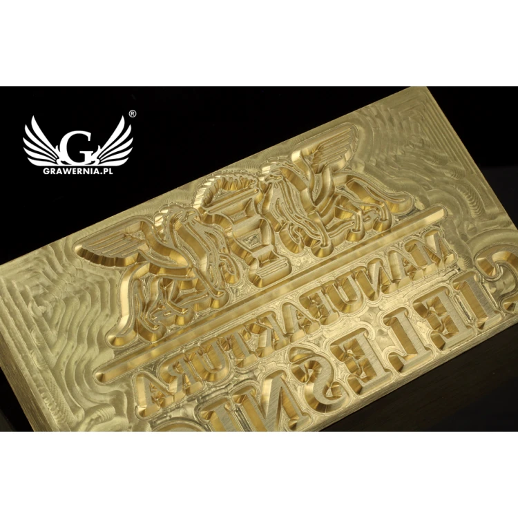 Stempel do wyciskania logotypu na gorąco i zimno - wymiary matrycy: 83x43mm - CNC 