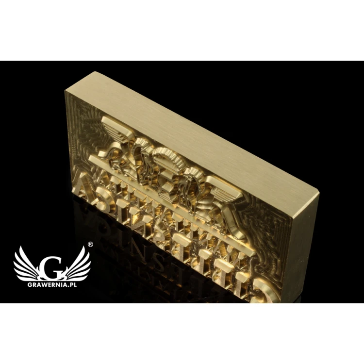 Stempel do wyciskania logotypu na gorąco i zimno - wymiary matrycy: 83x43mm - CNC 