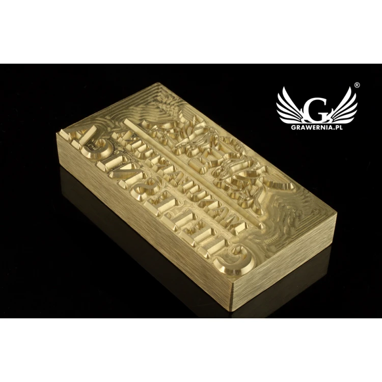Stempel do wyciskania logotypu na gorąco i zimno - wymiary matrycy: 83x43mm - CNC 