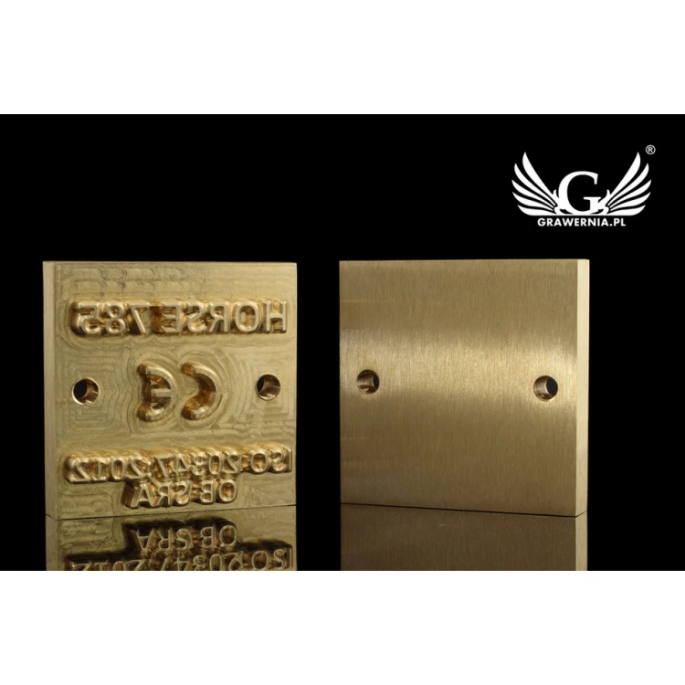 Stempel do wyciskania logotypu na gorąco i zimno - wymiary matrycy: 55x55mm - CNC 