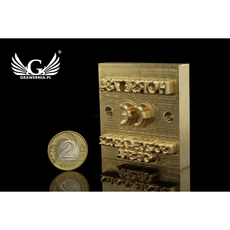 Stempel do wyciskania logotypu na gorąco i zimno - wymiary matrycy: 55x55mm - CNC 