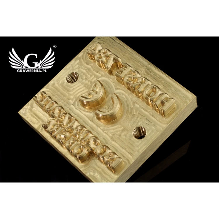 Stempel do wyciskania logotypu na gorąco i zimno - wymiary matrycy: 55x55mm - CNC 