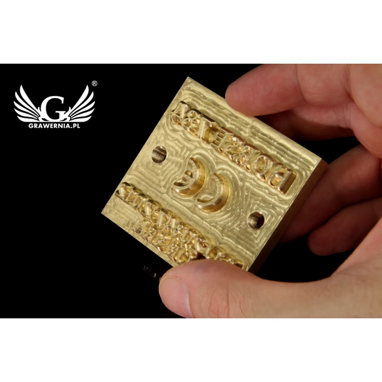 Stempel do wyciskania logotypu na gorąco i zimno - wymiary matrycy: 55x55mm - CNC 