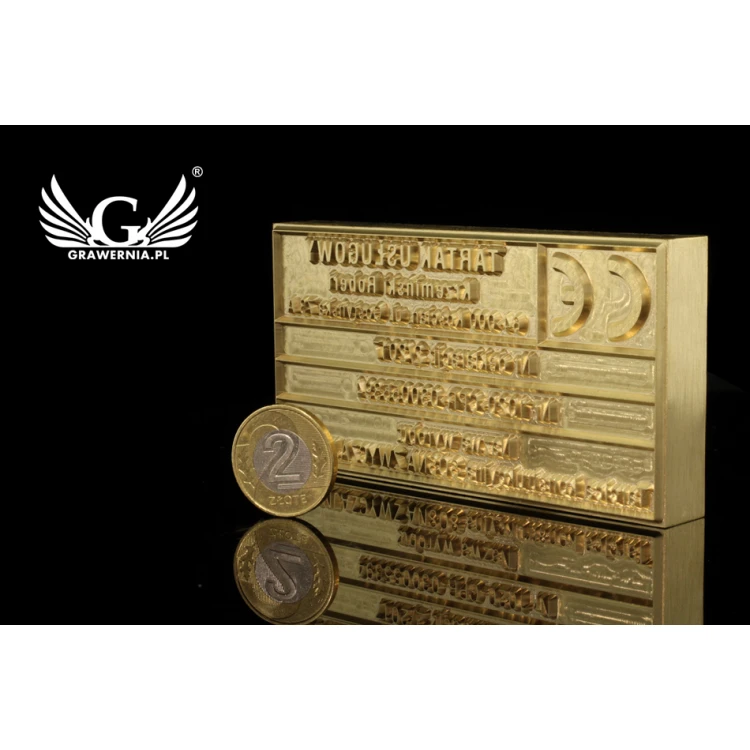 Stempel do wyciskania logotypu na gorąco i zimno - wymiary matrycy: 103x53mm - CNC