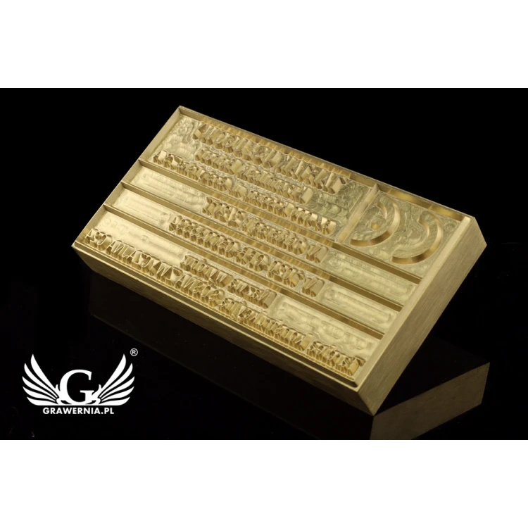 Stempel do wyciskania logotypu na gorąco i zimno - wymiary matrycy: 103x53mm - CNC