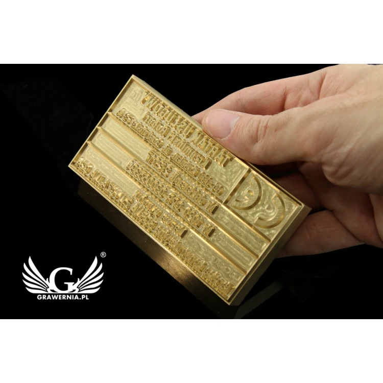 Stempel do wyciskania logotypu na gorąco i zimno - wymiary matrycy: 103x53mm - CNC
