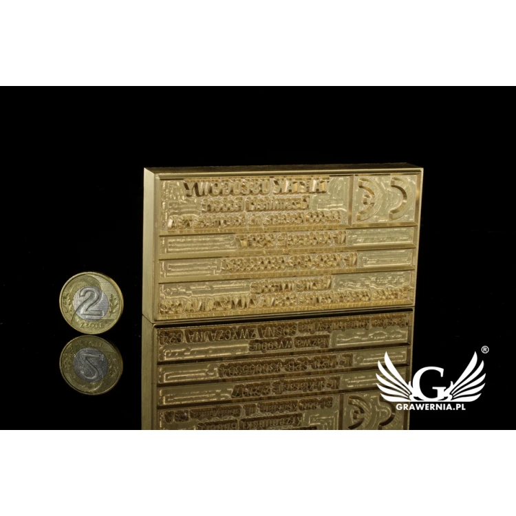 Stempel do wyciskania logotypu na gorąco i zimno - wymiary matrycy: 103x53mm - CNC