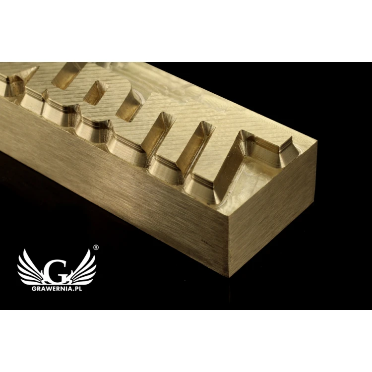 Stempel do wyciskania logotypu na gorąco i zimno - wymiary matrycy: 83x21mm - CNC