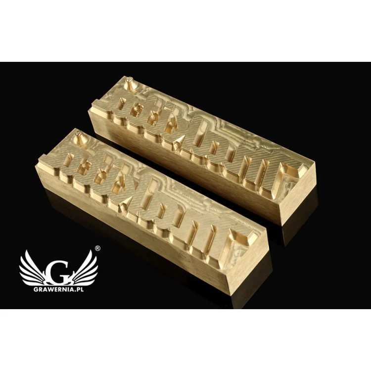 Stempel do wyciskania logotypu na gorąco i zimno - wymiary matrycy: 83x21mm - CNC