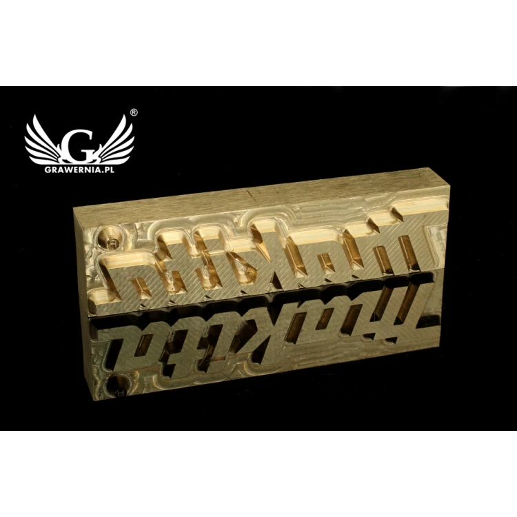 Stempel do wyciskania logotypu na gorąco i zimno - wymiary matrycy: 83x21mm - CNC