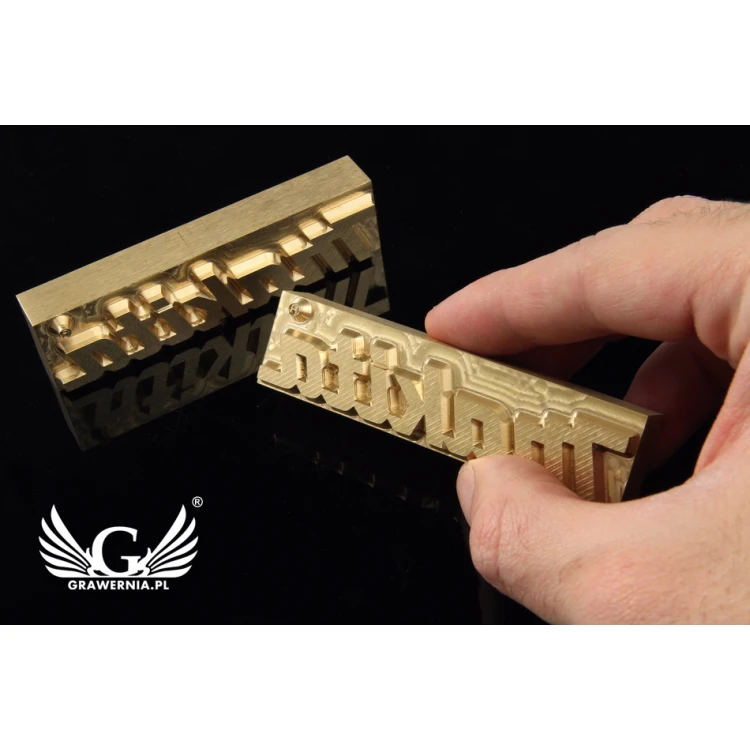 Stempel do wyciskania logotypu na gorąco i zimno - wymiary matrycy: 83x21mm - CNC