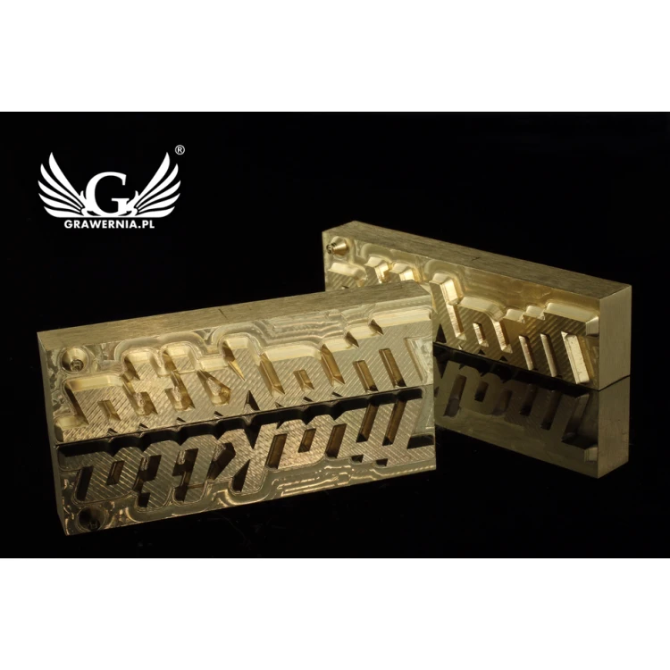 Stempel do wyciskania logotypu na gorąco i zimno - wymiary matrycy: 83x21mm - CNC