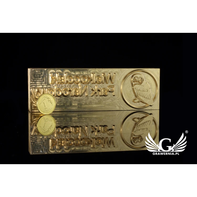 Stempel do wyciskania logotypu na gorąco i zimno - wymiary matrycy: 103x33mm - CNC