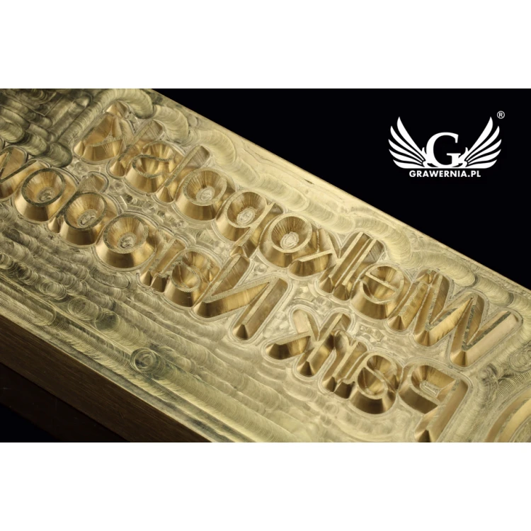 Stempel do wyciskania logotypu na gorąco i zimno - wymiary matrycy: 103x33mm - CNC