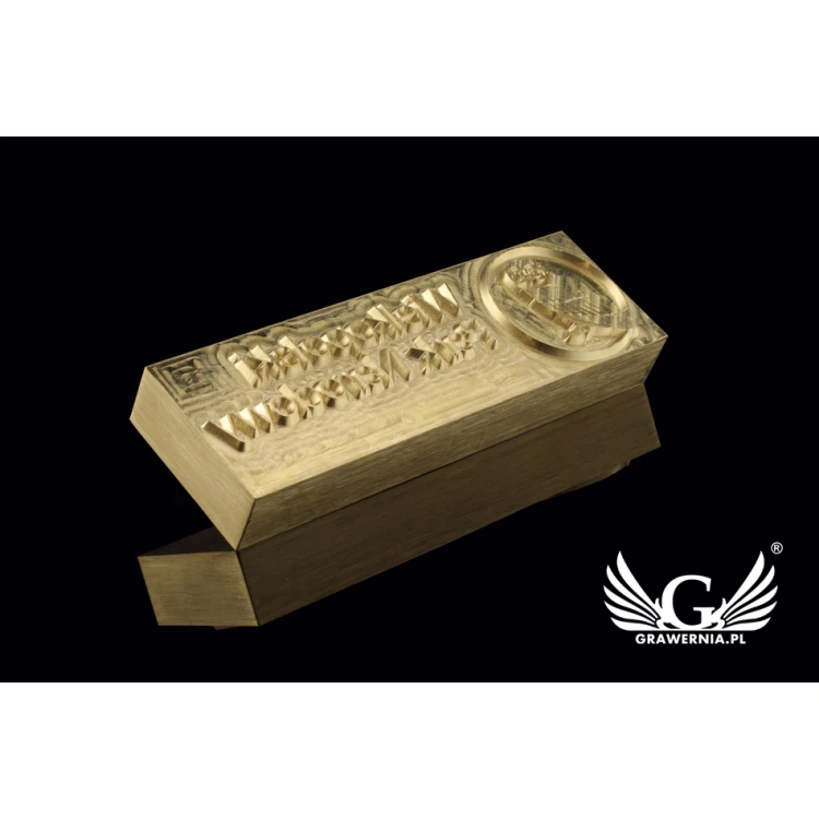 Stempel do wyciskania logotypu na gorąco i zimno - wymiary matrycy: 103x33mm - CNC