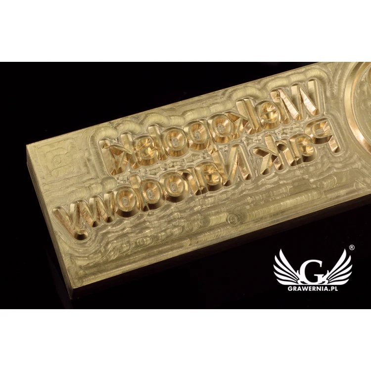 Stempel do wyciskania logotypu na gorąco i zimno - wymiary matrycy: 103x33mm - CNC