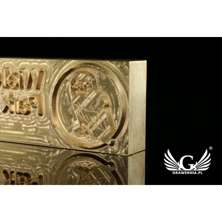 Stempel do wyciskania logotypu na gorąco i zimno - wymiary matrycy: 103x33mm - CNC