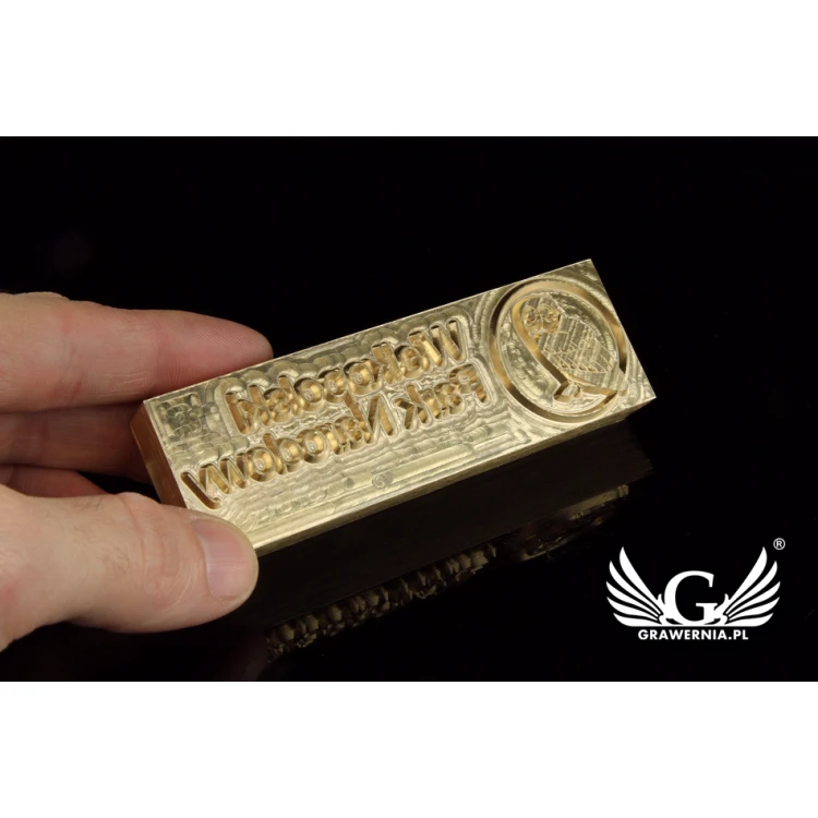 Stempel do wyciskania logotypu na gorąco i zimno - wymiary matrycy: 103x33mm - CNC