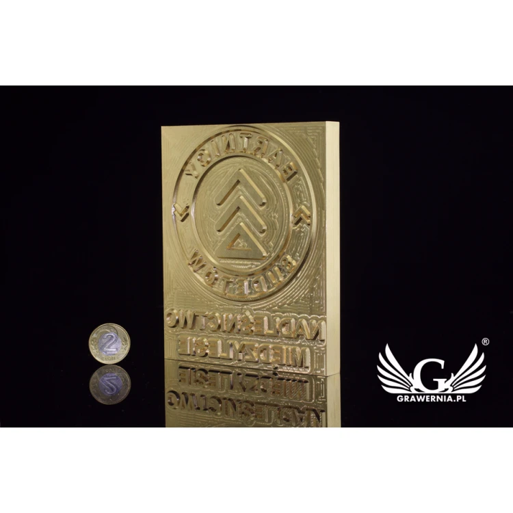 Stempel do wyciskania logotypu na gorąco i zimno - wymiary matrycy: 100x123mm - CNC