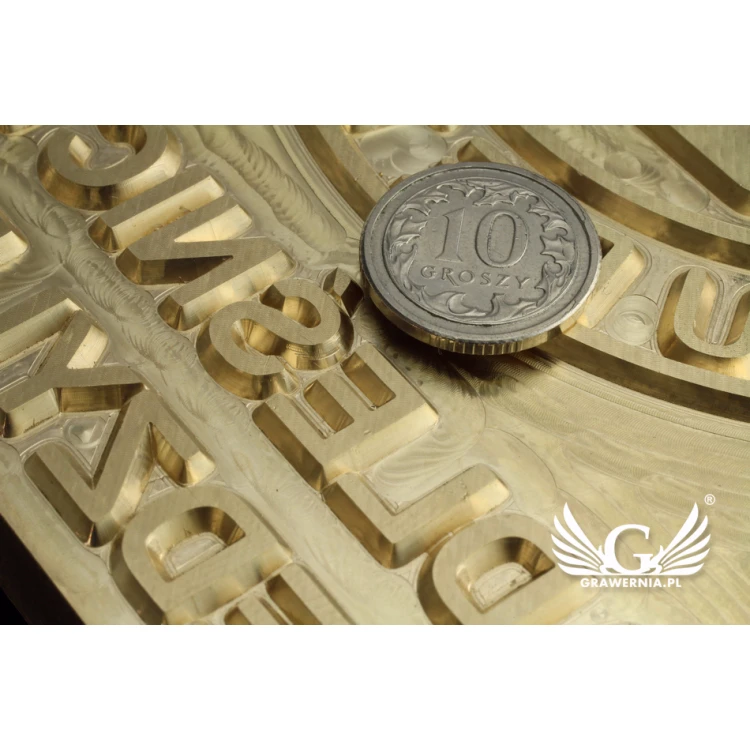 Stempel do wyciskania logotypu na gorąco i zimno - wymiary matrycy: 100x123mm - CNC