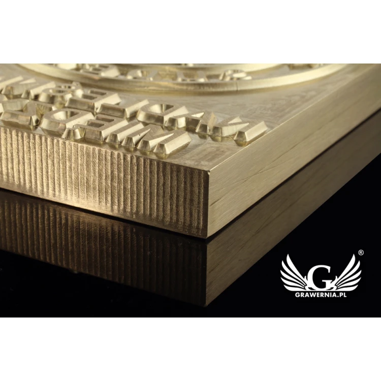 Stempel do wyciskania logotypu na gorąco i zimno - wymiary matrycy: 100x123mm - CNC