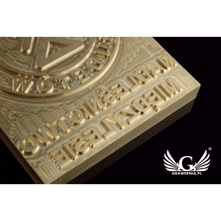 Stempel do wyciskania logotypu na gorąco i zimno - wymiary matrycy: 100x123mm - CNC