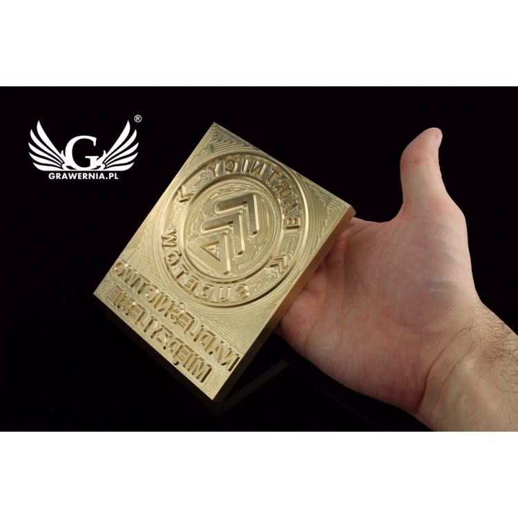 Stempel do wyciskania logotypu na gorąco i zimno - wymiary matrycy: 100x123mm - CNC