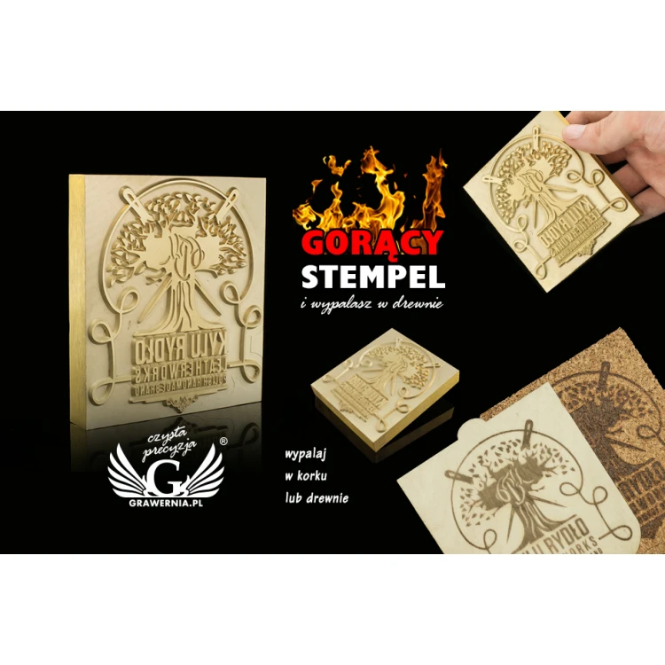 Stempel do wyciskania logotypu na gorąco i zimno - wymiary matrycy: 82x93mm - CNC108