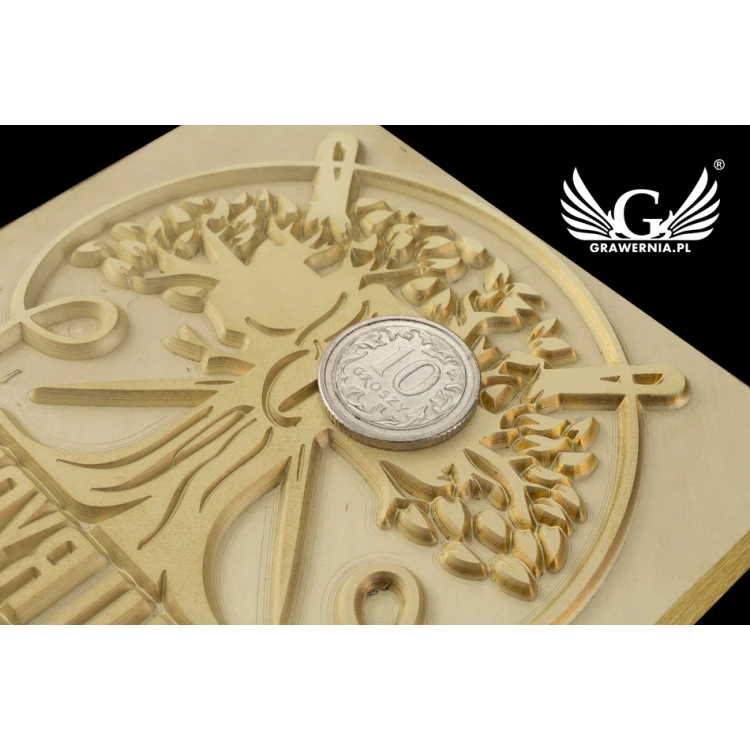 Stempel do wyciskania logotypu na gorąco i zimno - wymiary matrycy: 82x93mm - CNC108