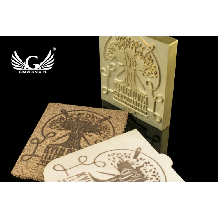 Stempel do wyciskania logotypu na gorąco i zimno - wymiary matrycy: 82x93mm - CNC108