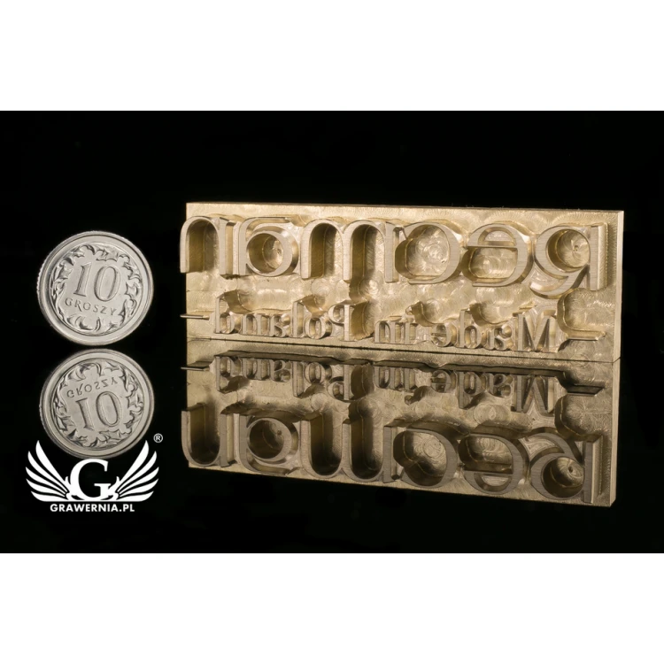 Stempel do wyciskania logotypu na gorąco i zimno - wymiary matrycy: 63x20mm - CNC067