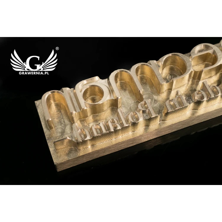 Stempel do wyciskania logotypu na gorąco i zimno - wymiary matrycy: 63x20mm - CNC067