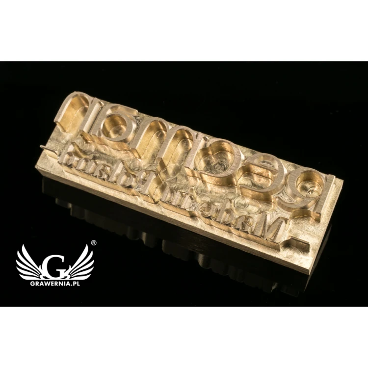 Stempel do wyciskania logotypu na gorąco i zimno - wymiary matrycy: 63x20mm - CNC067