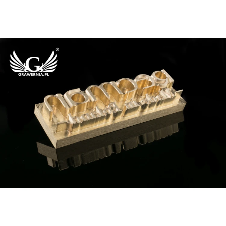 Stempel do wyciskania logotypu na gorąco i zimno - wymiary matrycy: 63x20mm - CNC067