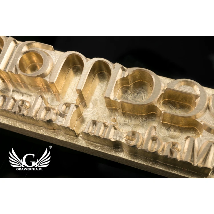 Stempel do wyciskania logotypu na gorąco i zimno - wymiary matrycy: 63x20mm - CNC067